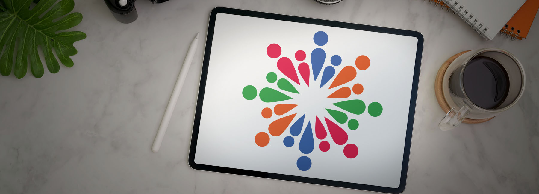 Une tablette avec le logo de l'institut du savoir