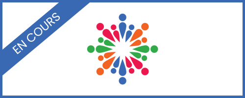 Logo de l'institut du savoir avec une bannière bleue qui indique « en cours »