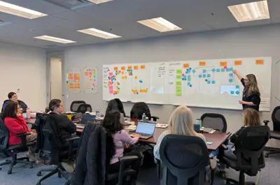 A team workshop is in session