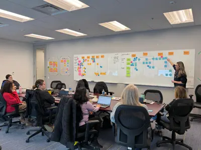 A team workshop is in session